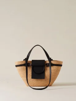 Shopping bag in paglia intrecciata